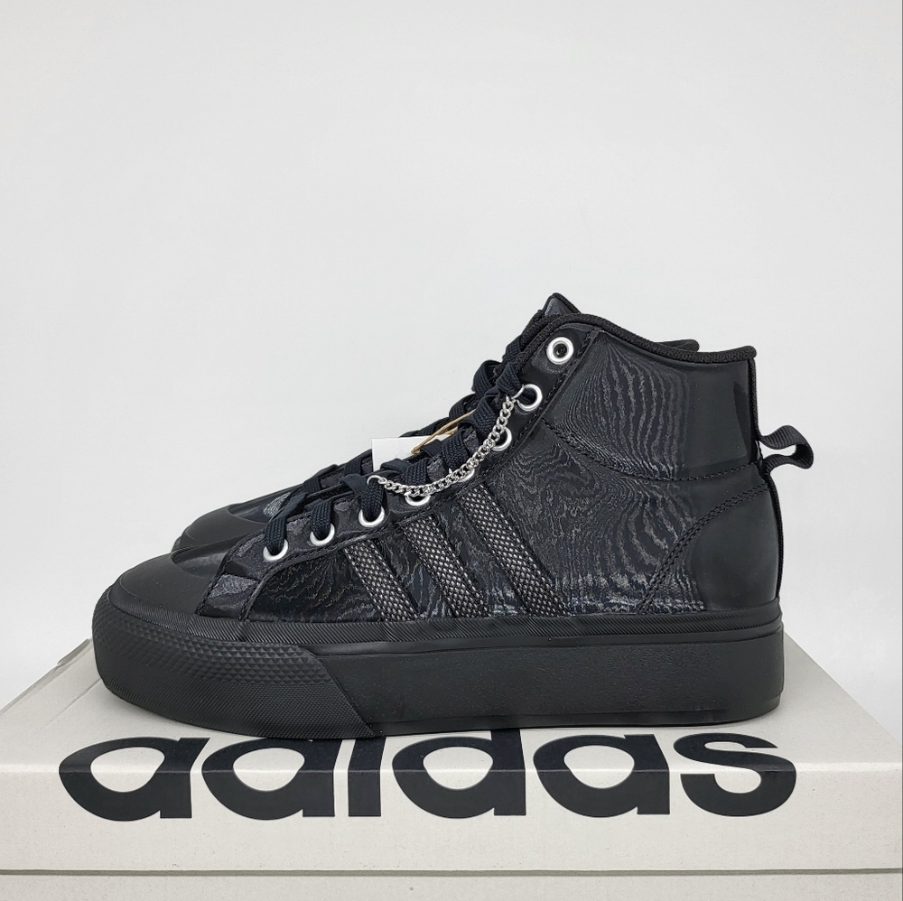 adidas Black High-Top Sneakers with Chain Accent